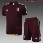 2526 short-sleeved Ajax dark maroon retro version-ajax