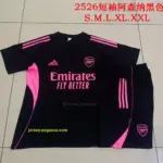 2526 short-sleeved Arsenal black (pink team logo)-Arsenal