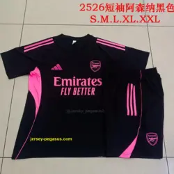 2526 short-sleeved Arsenal black (pink team logo)-Arsenal