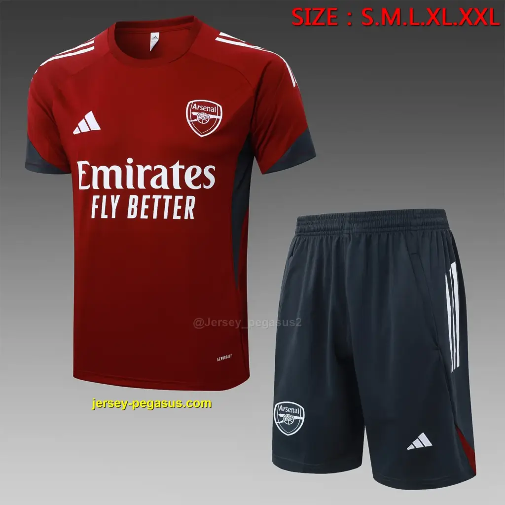 2526 short-sleeved Arsenal maroon (white team logo)-Arsenal