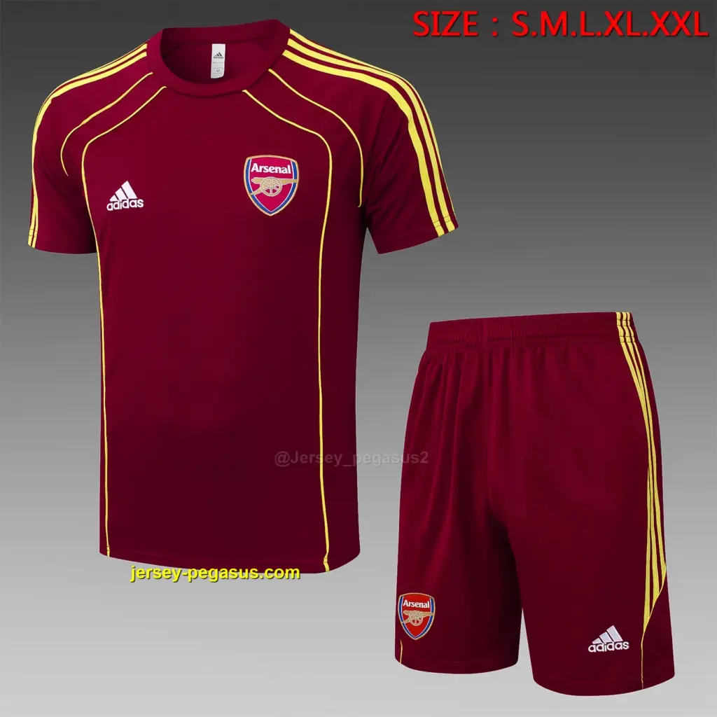 2526 short-sleeved Arsenal maroon retro version (yellow three sides)-Ars