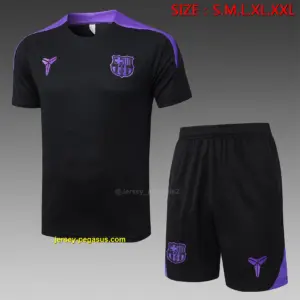 2526 short-sleeved Barcelona black (team logo purple)-Barcelona