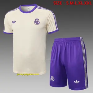 2526 short-sleeved Real Madrid apricot retro version-Real Madri