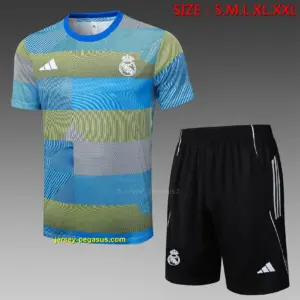 2526 short-sleeved Real Madrid blue and green striped inkjet-Real Madri