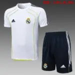 2526 short-sleeved Real Madrid white (green edge)-Real Madri