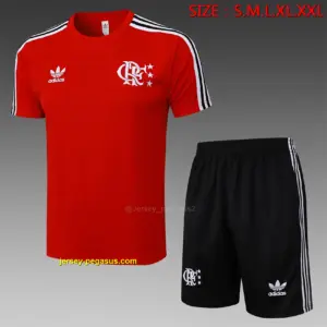 2526 short-sleeved flamenco red retro version-Flamengo