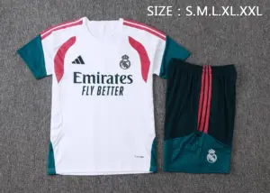 2627 short-sleeved Real Madrid white (rose red color)-Real Madri