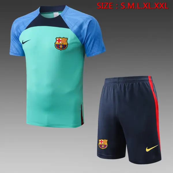 Short Sleeve 2223 Barcelona Green Blue Sleeves
