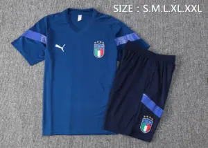 Short-sleeved 2223 Italian royal blue (with cropped pants)