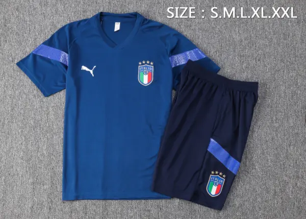 Short-sleeved 2223 Italian royal blue (with cropped pants)