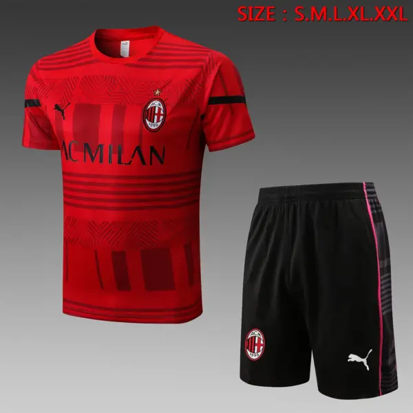 Short-sleeved 2223AC Milan red (with cropped pants)