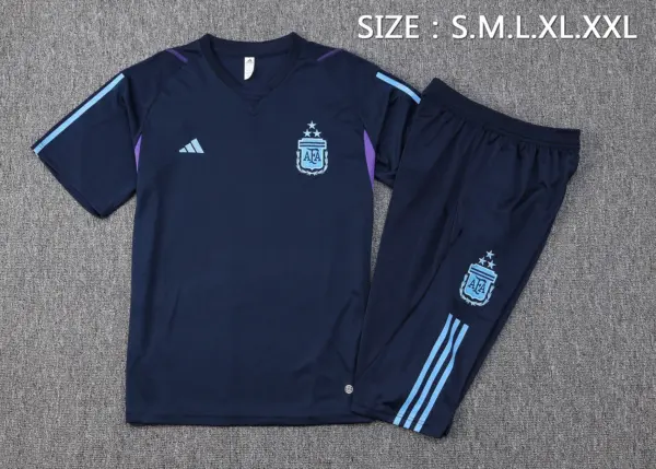 Short-sleeved 2324 Argentinian sapphire blue (with cropped pants)