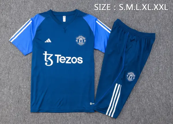 Short-sleeved 2324 Manchester United sapphire blue (with cropped pants)