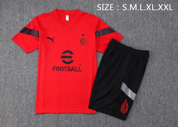 short-sleeved 2223AC Milan red (with cropped pants))