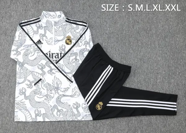 2324 Half Pull Real Madrid White (Inkjet Chinese Dragon)-Real Madrid