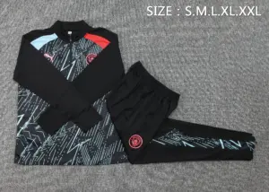 2324 Half-La Manchester City black inkjet (shoulder red and blue)
