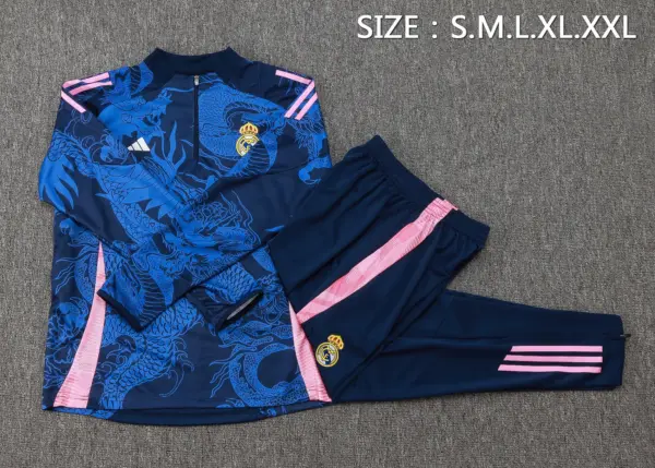 2425 Half Pull Real Madrid Sapphire Blue Inkjet (Chinese Dragon)-Real Madr