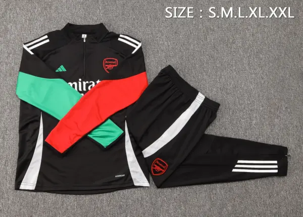 2425 half pull Arsenal black (lower sleeve red and green)-Arsenal