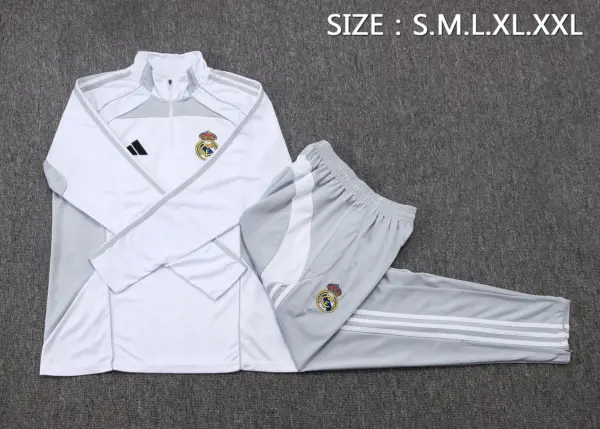 2526 Half Pull Real Madrid White Gray-Real Madri