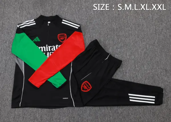 2526 half pull Arsenal black (red and green sleeves)-Arsenal
