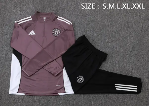 2526 half pull Manchester United gray purple-Manchester United