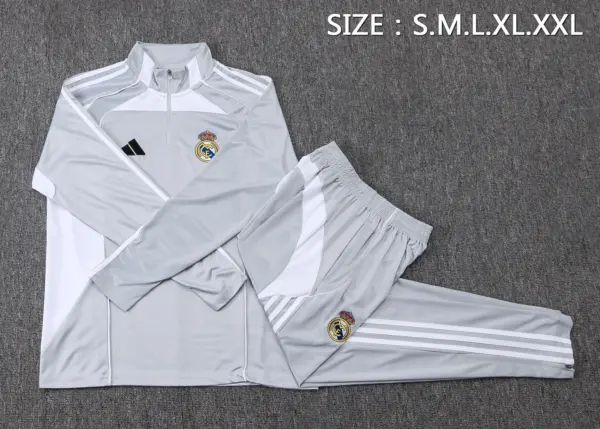 2526 half pull Real Madrid gray with white-Real Madri