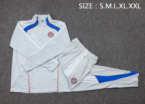 2526 half-pull Bayern light gray retro version (blue color)-Bayern Munich