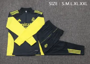2526 half-pull Real Madrid dark gray (yellow sleeves)-Real Madri