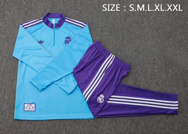 2526 half-pull Real Madrid light blue retro version-Real Madri