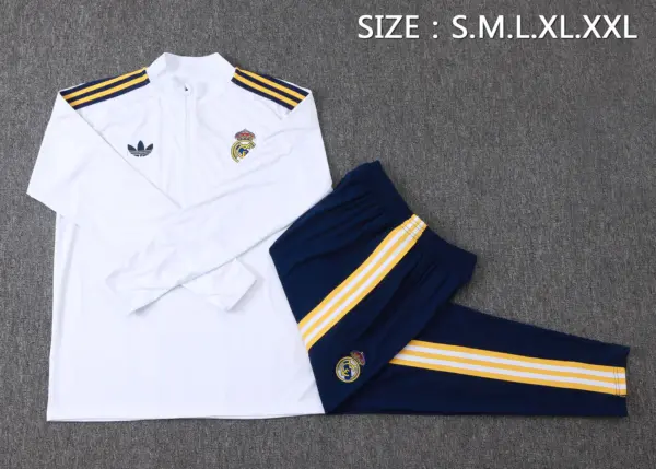 2627 half-pull Real Madrid white (yellow webbing)-Real Madri