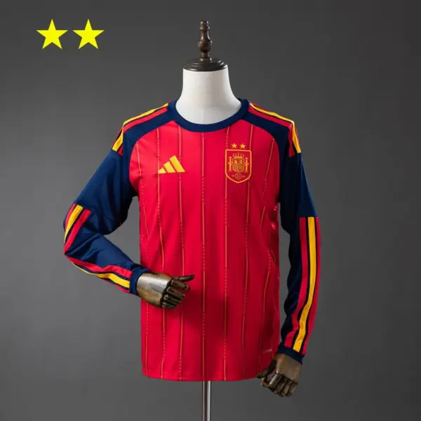 Spain 2026 Home 2-Star Champion Edition Long Sleeve Jersey