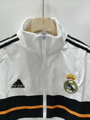 1314 Real Madrid white retro single-sided windbreaker