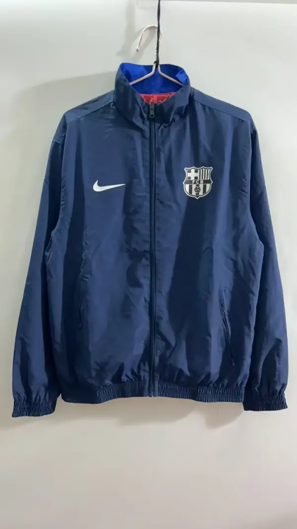 2425 Barcelona red and blue striped double-sided silicone windbreaker