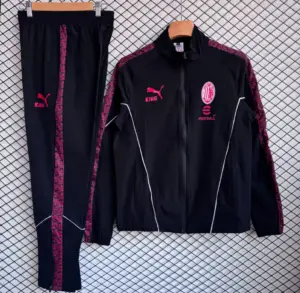 AC Milan BlackPink Full Zipper Windbreaker + Long Pants
