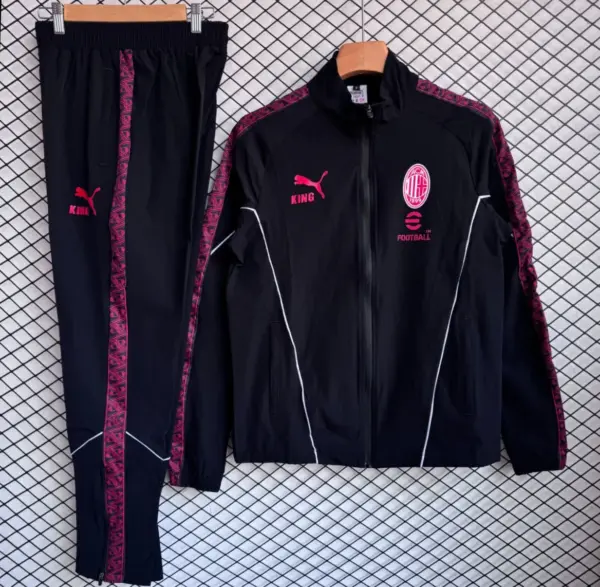AC Milan BlackPink Full Zipper Windbreaker + Long Pants