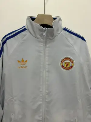 9697 Manchester United white double-sided silicone windbreaker