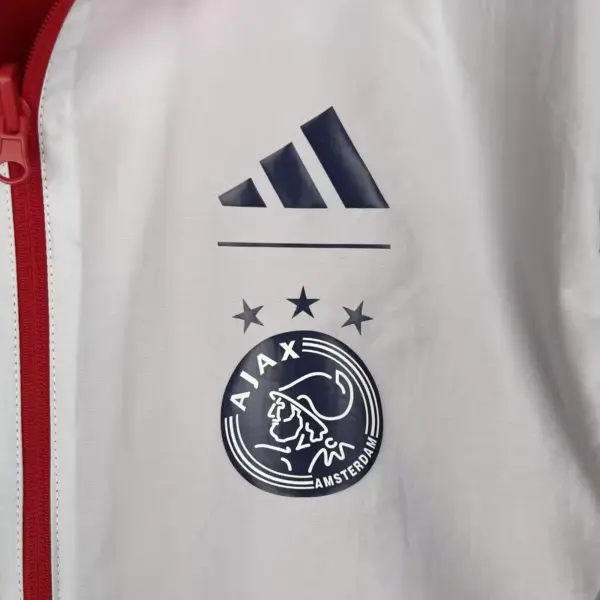 Ajax red and white silicone windbreaker