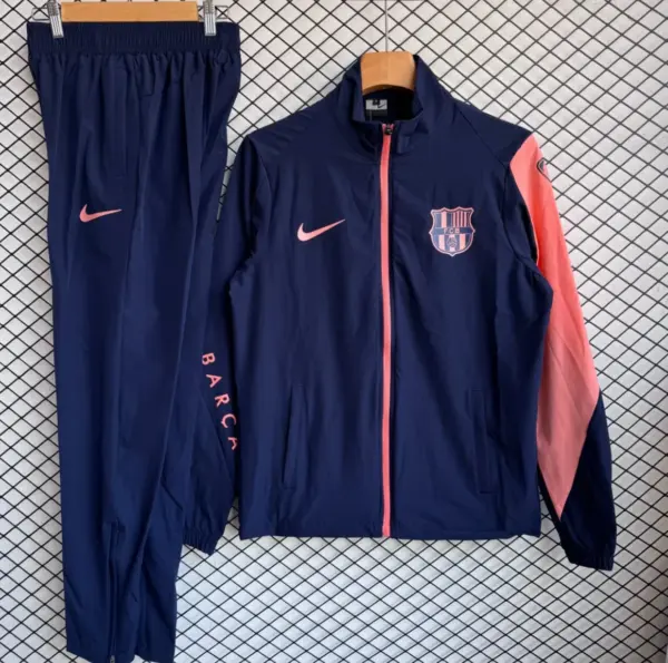 Barcelona NavyPink Full Zipper Windbreaker + Long Pants
