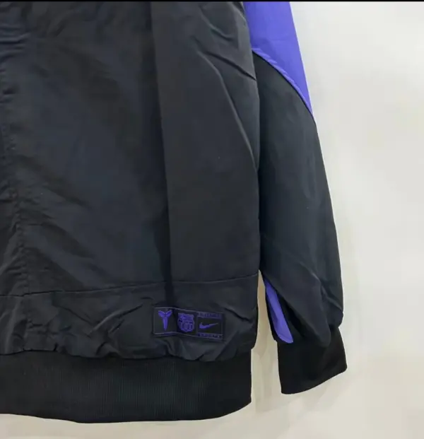 Baseball black and purple sleeves single-sided embroidered windbreaker