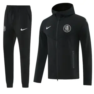 Chelsea Black Full Zipper Hoodie Windbreaker + Long Pants