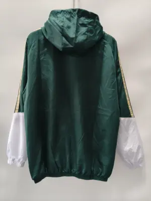 Italian dark green plaid single-sided hooded windbreaker