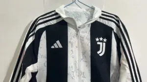 Juventus black and white double-sided silicone windbreaker