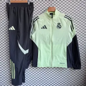 Real Madrid Green Full Zipper Windbreaker + Long Pants
