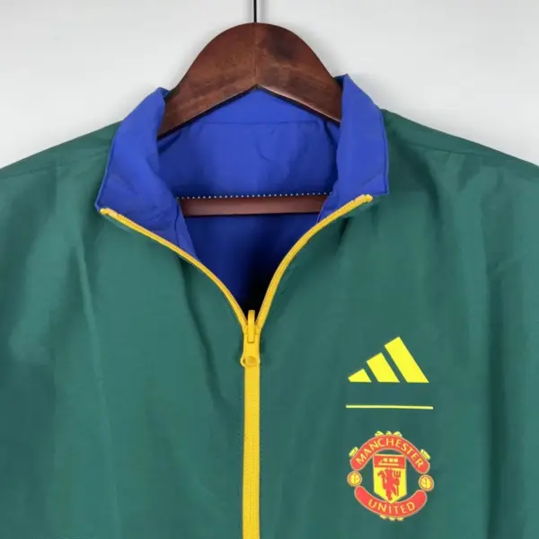 Manchester United blue and green double-sided silicone windbreaker