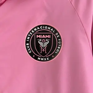 Miami black and pink single-sided hooded trench coat