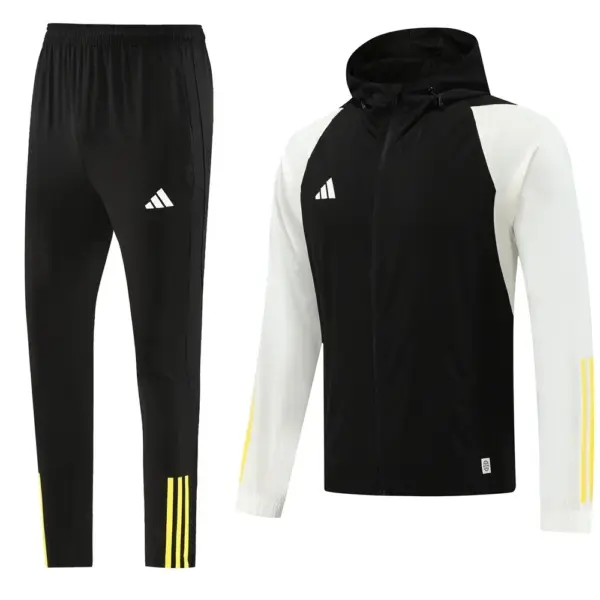 2025 Adidas Black White Half Zipper Jacket+Long Pants