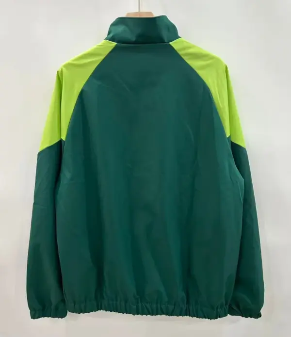 Palmeiras green single-sided embroidered trench coat