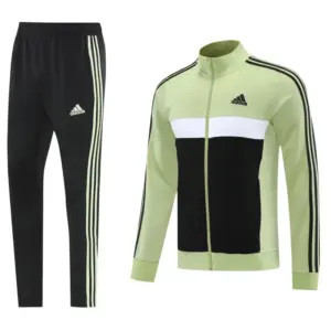 2025 Adidas Light GreenBlack Full Zipper Jacket +Long Pants