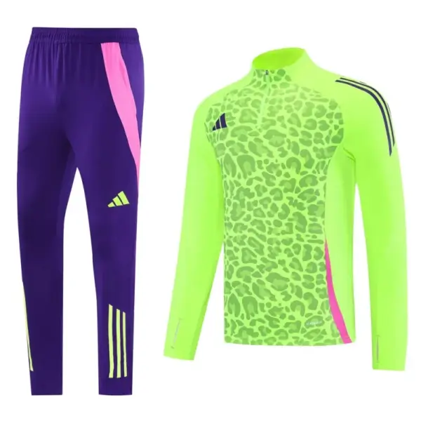 2025 Adidas PurpleNeon Green Half Zipper Jacket +Long Pants