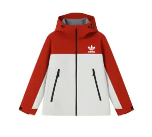 2025 Adidas WhiteRed Full Zipper Waterproof Outdoor Jacket